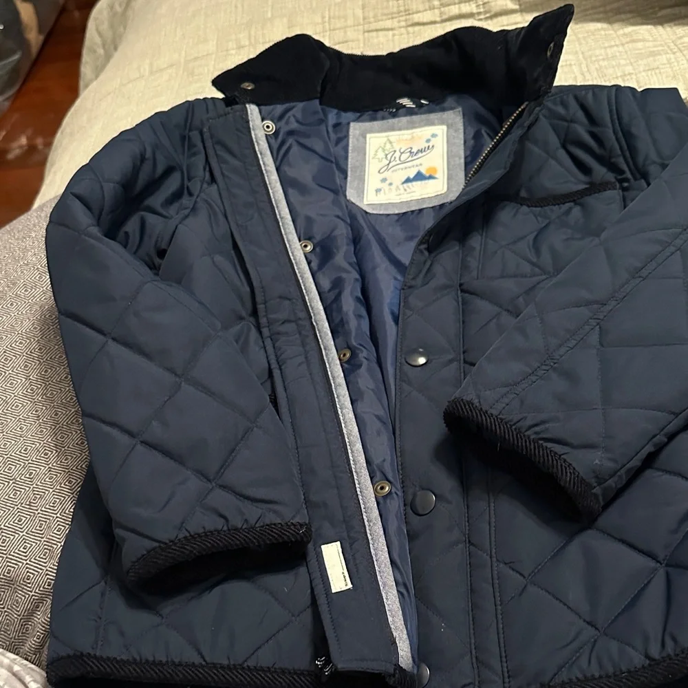 J Crew Navy Quilted Jacket - Picture 1 of 4